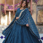 Jyoti Fashion Women's Rama Star Georgette Rich Sequins Embroidered Anarkali Set with Dupatta | Swadesiicart