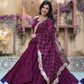 Jyoti Fashion Women's Wine Star Georgette Rich Sequins Embroidered Anarkali Set with Dupatta | Swadesiicart