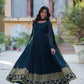 Jyoti Fashion Women's Rama Faux Blooming Multi Sequins Embroidered Anarkali Set with Dupatta | Swadesiicart