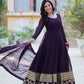 Jyoti Fashion Women's Wine Faux Blooming Multi Sequins Embroidered Anarkali Set with Dupatta | Swadesiicart