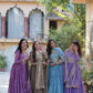 Jyoti Fashion Women's Jamuni, Beige, Sky Blue & Purple Star Georgette Rich Sequins Embroidered Combo Anarkali Set with Dupatta | Swadesiicart
