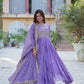 Jyoti Fashion Women's Purple Star Georgette Rich Sequins Embroidered Anarkali Set with Dupatta | Swadesiicart