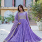 Jyoti Fashion Women's Purple Star Georgette Rich Sequins Embroidered Anarkali Set with Dupatta | Swadesiicart