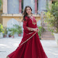 Jyoti Fashion Women's Maroon Faux Georgette Rich Sequins Embroidered Anarkali Set with Dupatta | Swadesiicart