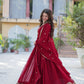 Jyoti Fashion Women's Maroon Faux Georgette Rich Sequins Embroidered Anarkali Set with Dupatta | Swadesiicart