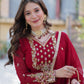 Jyoti Fashion Women's Maroon Faux Georgette Rich Sequins Embroidered Anarkali Set with Dupatta | Swadesiicart