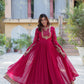 Jyoti Fashion Women's Pink Faux Georgette Rich Sequins Embroidered Anarkali Set with Dupatta | Swadesiicart