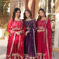 Jyoti Fashion Women's Maroon, Purple & Pink Faux Blooming Sequins Zari Embroidered Anarkali Set with Dupatta | Swadesiicart