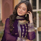 Jyoti Fashion Women's Purple Faux Blooming Sequins Zari Embroidered Anarkali Set with Dupatta | Swadesiicart