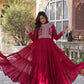 Jyoti Fashion Women's Pink Faux Georgette Embroidered Pearl Work Anarkali Set with Dupatta | Swadesiicart