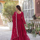 Jyoti Fashion Women's Pink Faux Georgette Embroidered Pearl Work Anarkali Set with Dupatta | Swadesiicart