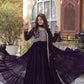 Jyoti Fashion Women's Wine Faux Georgette Embroidered Pearl Work Anarkali Set with Dupatta | Swadesiicart