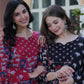 Jyoti Fashion Women's Maroon & Black Cotton Printed Designer Combo Anarkali Set with Dupatta | Swadesiicart