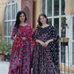 Jyoti Fashion Women's Maroon & Black Cotton Printed Designer Combo Anarkali Set with Dupatta | Swadesiicart
