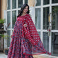 Jyoti Fashion Women's Maroon Cotton Printed Designer Anarkali Set with Dupatta | Swadesiicart