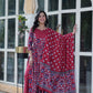Jyoti Fashion Women's Maroon Cotton Printed Designer Anarkali Set with Dupatta | Swadesiicart