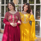 Jyoti Fashion Women's Pink & Yellow Faux Georgette Embroidered Designer Combo Anarkali Set with Dupatta | Swadesiicart