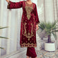 Jyoti Fashion Women's Maroon Velvet Cording with Digital Printed Kurta with Trouser & Dupatta | Swadesiicart
