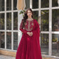 Jyoti Fashion Women's Pink Faux Georgette Embroidered Designer Anarkali Set with Dupatta | Swadesiicart