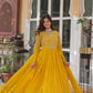 Jyoti Fashion Women's Yellow Faux Georgette Embroidered Designer Anarkali Set with Dupatta | Swadesiicart