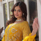 Jyoti Fashion Women's Yellow Faux Georgette Embroidered Designer Anarkali Set with Dupatta | Swadesiicart