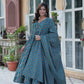 Jyoti Fashion Women's Rama Cotton Printed Designer Anarkali Set with Dupatta | Swadesiicart