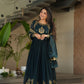 Jyoti Fashion Women's Rama Faux Georgette Zari Thread & Sequins Embroidered Anarkali Set with Dupatta | Swadesiicart