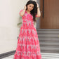 Jyoti Fashion Women's Pink Faux Georgette Floral Printed Designer Long Anarkali | Swadesiicart