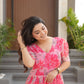 Jyoti Fashion Women's Pink Faux Georgette Floral Printed Designer Long Anarkali | Swadesiicart