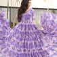 Jyoti Fashion Women's Purple Faux Georgette Floral Printed Designer Long Anarkali | Swadesiicart