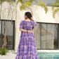 Jyoti Fashion Women's Purple Faux Georgette Floral Printed Designer Long Anarkali | Swadesiicart