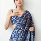 Jyoti Fashion Women's Blue Chinon Digital Printed Ready To Wear Saree with Blouse | Swadesiicart