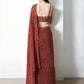 Jyoti Fashion Women's Maroon Marble Chiffon Printed Ready To Wear Saree with Blouse | Swadesiicart