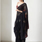 Jyoti Fashion Women's Black Marble Chiffon Printed Ready To Wear Saree with Blouse | Swadesiicart