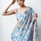 Jyoti Fashion Women's Sky Blue Chinon Digital Printed Ready To Wear Saree with Blouse | Swadesiicart