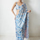 Jyoti Fashion Women's Sky Blue Chinon Digital Printed Ready To Wear Saree with Blouse | Swadesiicart