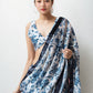 Jyoti Fashion Women's Navy Blue Chinon Digital Printed Ready To Wear Saree with Blouse | Swadesiicart