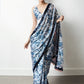 Jyoti Fashion Women's Navy Blue Chinon Digital Printed Ready To Wear Saree with Blouse | Swadesiicart