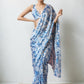 Jyoti Fashion Women's Blue Chinon Digital Printed Ready To Wear Saree with Blouse | Swadesiicart