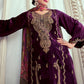 Jyoti Fashion Women's Purple Velvet Cording with Digital Printed Kurta with Trouser & Dupatta | Swadesiicart