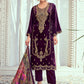 Jyoti Fashion Women's Purple Velvet Cording with Digital Printed Kurta with Trouser & Dupatta | Swadesiicart