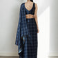 Jyoti Fashion Women's Navy Blue Chinon Digital Printed Ready To Wear Saree with Blouse | Swadesiicart
