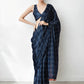 Jyoti Fashion Women's Navy Blue Chinon Digital Printed Ready To Wear Saree with Blouse | Swadesiicart