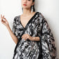 Jyoti Fashion Women's Black Chinon Digital Printed Ready To Wear Saree with Blouse | Swadesiicart