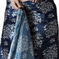 Jyoti Fashion Women's Navy Blue Chinon Digital Printed Ready To Wear Saree with Blouse | Swadesiicart