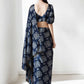 Jyoti Fashion Women's Navy Blue Chinon Digital Printed Ready To Wear Saree with Blouse | Swadesiicart