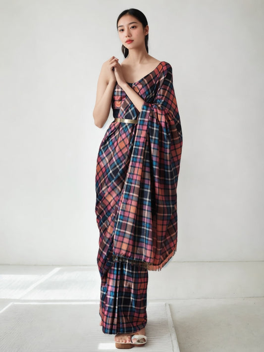 Jyoti Fashion Women's Multicolor Chinon Digital Printed Ready To Wear Saree with Blouse | Swadesiicart