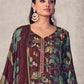 Jyoti Fashion Women's Maroon Pure Pashmina Digital Print with Jacquard Woven Kurta with Trouser & Dupatta | Swadesiicart