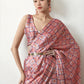 Jyoti Fashion Women's Peach Chinon Digital Printed Ready To Wear Saree with Blouse | Swadesiicart