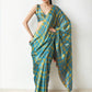 Jyoti Fashion Women's Sky Blue Chinon Digital Printed Ready To Wear Saree with Blouse | Swadesiicart